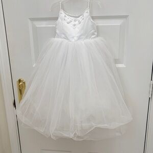 Michaelangelo Tulle Flower Girl Dress with Embroidered & Beaded Bodice. Size 3